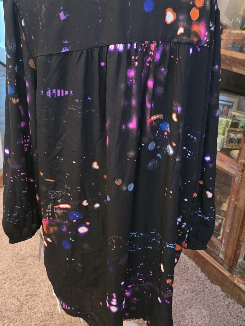 Melissa McCarthy 2X Black Dress with Neon Accent Print - Picture 2 of 8